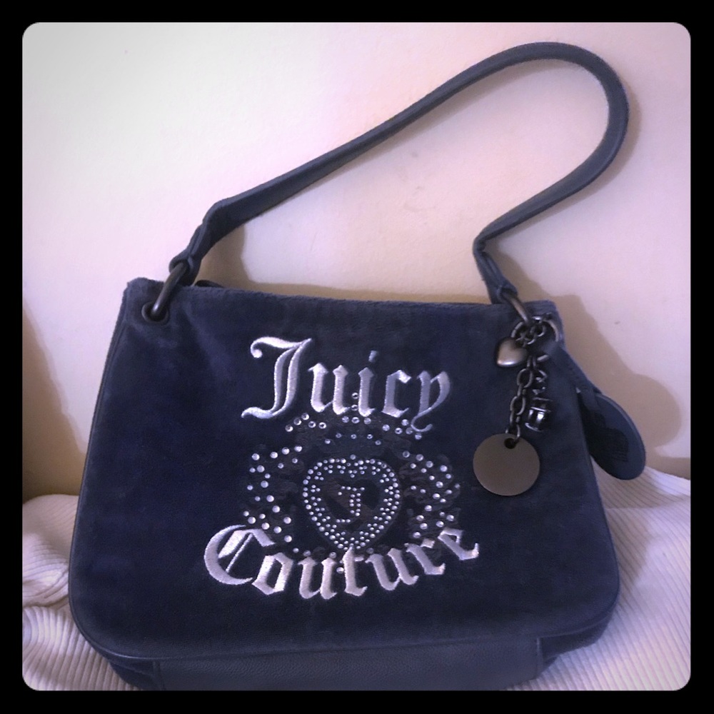 This is a blue juicy couture velvet/leather purse